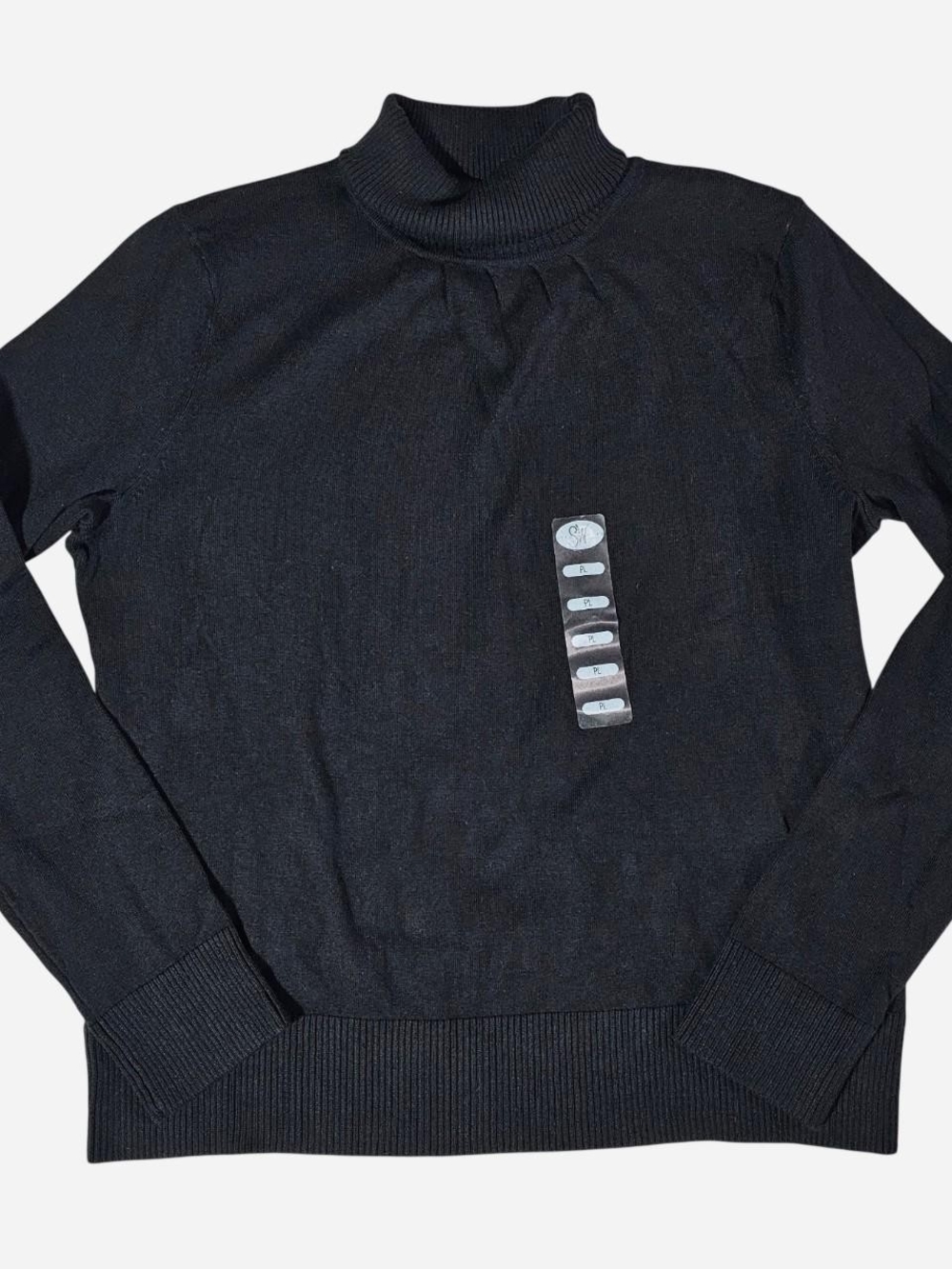 Studio Works Black Ribbed Turtleneck Sweater
